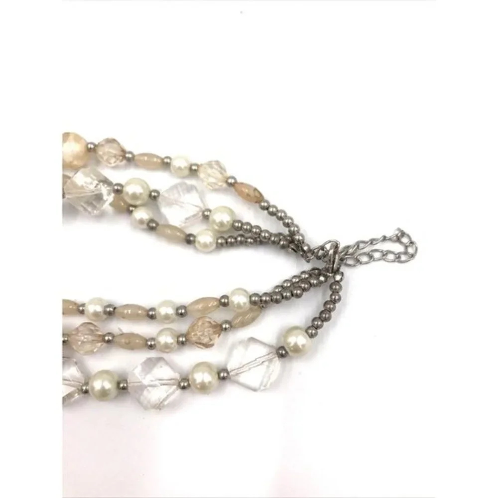 Crystal‎ Faux Pearl Beads  Statement Necklace 18